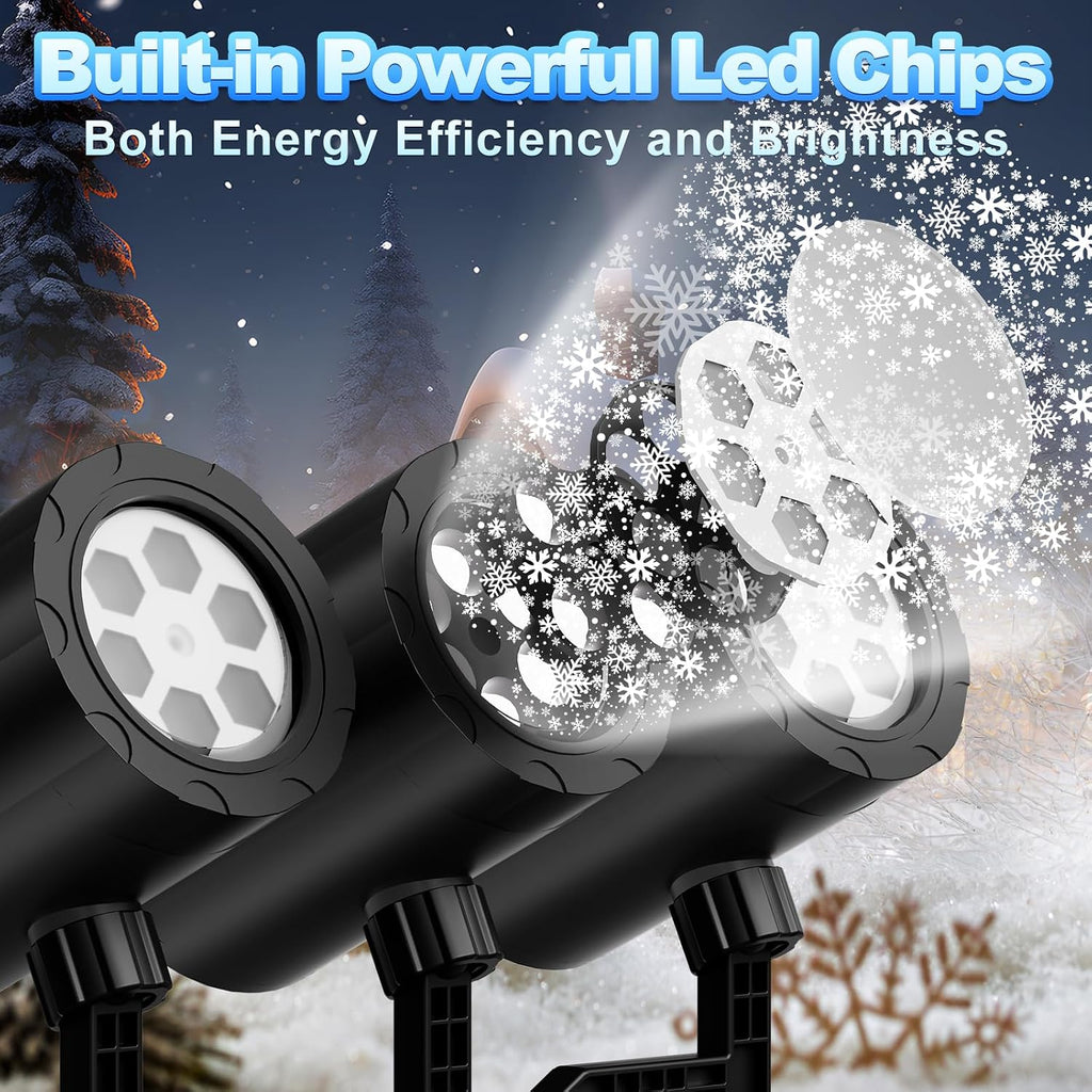 christmas projector lights outdoor, 2025 upgraded triple head, front angle view