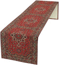 Vintage Boho Red Table Runner,Elegant Mid Century for Home Farmhouse Kitchen Table Dining Coffee Room Garden Party Wedding Decor 13x36in