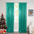 ShinyBeauty Sequin Curtain 2 Panel Set Christmas Green Glitter Background 2FTx8FT Green Sequin Backdrop Curtains Pack of 2 (Grass)