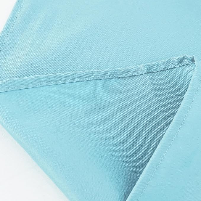 Efavormart Round Tablecloth, 90 Inch Stain & Wrinkle Resistant Washable Table Cloth, Decorative Polyester Fabric Table Cover for Banquet, Wedding, Dining- Light Blue