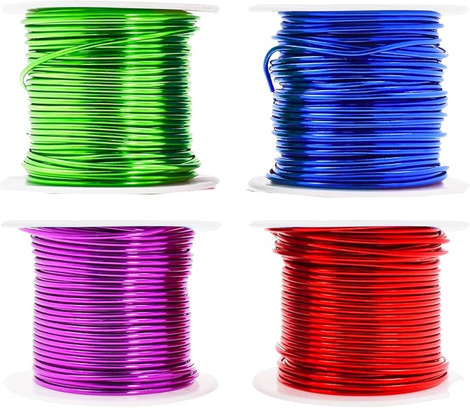 Mandala Crafts 12 Gauge Anodized Aluminum Craft Wire for Jewelry Making - 240 FT Colored Flexible Rainbow Wire - Bendable for Bonsai Armature Crafting Sculpting