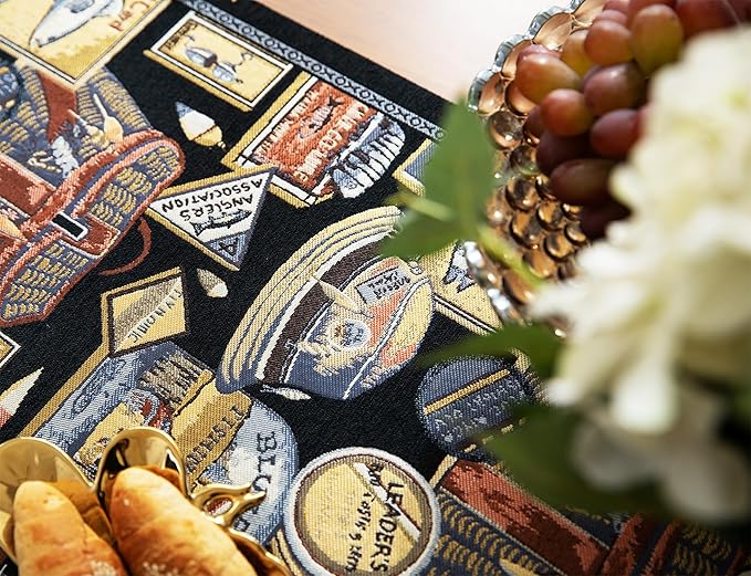 13×72 Inch Table Runner, Retro-Luxury Tassels Series for Kitchen Dining Table Holiday Decoration (Yankee Style)