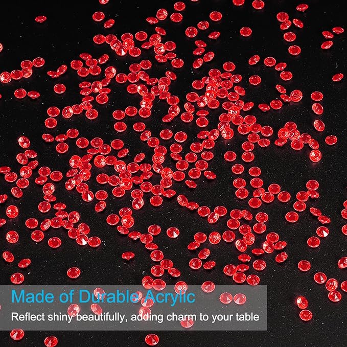 PATIKIL 10000 Pcs Wedding Table Scatter Confetti Crystals 4.5mm Acrylic Diamonds Vase Fillers Gems for Table Centerpiece Decorations Party Vase Beads, Dark Red