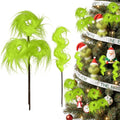 Christmas Tree Decorations, 10 PCS 17" Large Lime Green Furry Christmas Tree Topper Picks Decor Ornaments, Christmas Vase Fillers for Table Manle Gift Wrap, Xmas Home Holiday Decor