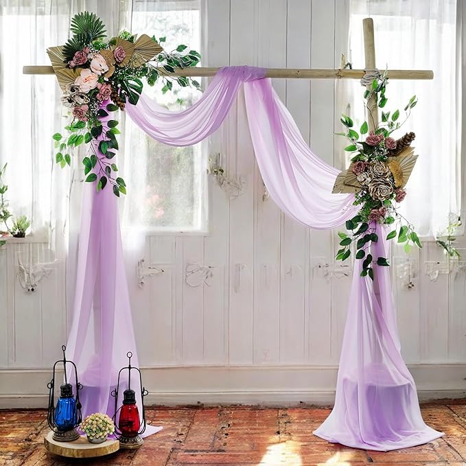 MDS Halloween Chiffon Draping Fabric - 1 Panel, 30" Wide x 75ft Long - Sheer Spooky Arbor & Canopy Drapery for Haunted House Backdrops, Party Ceilings, DIY Costumes & Themed Events - Orchid