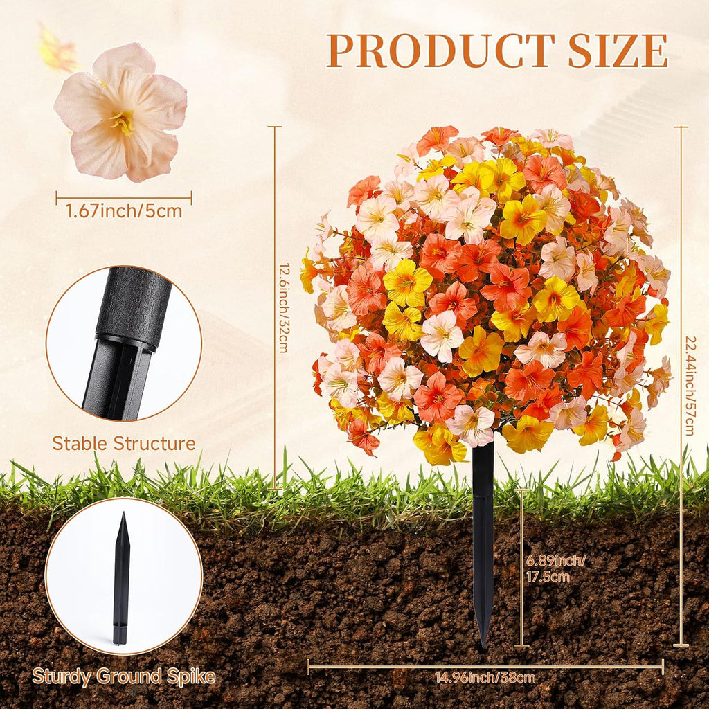 shareconn 2pcs artificial fall flowers for outdoors uv shown in use
