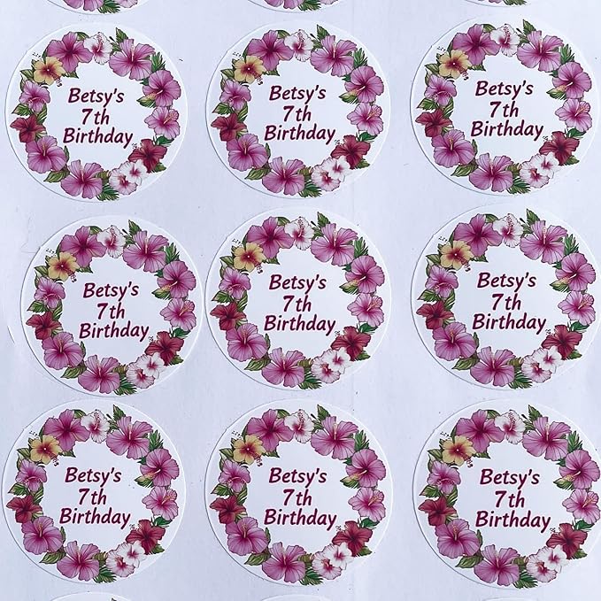 Personalized Custom Stickers Labels for Wedding Favors Birthday, Business Logo Customized Sticker.Waterproof, Fade & Heat Resistant and Cold Resistant. Pack of 100 to 1000. (Wreath 3, 6.5 Inch)