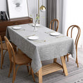 maxmill Flaxy Faux Linen Table Cloth with 2-Tone Slubby Texture Wrinkle Resistant Anti-Shrink Soft Tablecloth for Kitchen Dining Tabletop for Banquet Parties Rectangle 60 x 140 Inch Light Grey