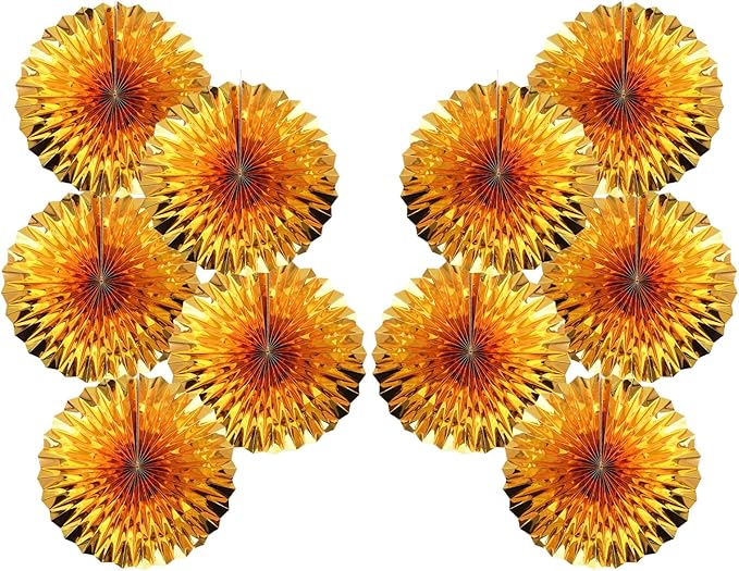Golden Party Decorations,Engagement Party Decorations 8in,Gold Party Decor, Party Supply Decorations,Gold Wedding Decor,Anniversary Decorations 30 Color DIY Set （Golden）