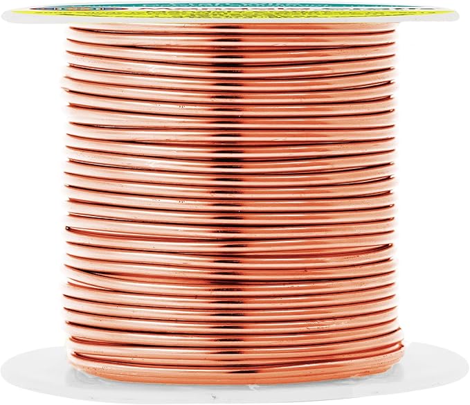 Mandala Crafts 14 Gauge Anodized Aluminum Craft Wire for Jewelry Making - 60 FT Colored Flexible Copper Tone Wire - Bendable for Bonsai Armature Crafting Sculpting
