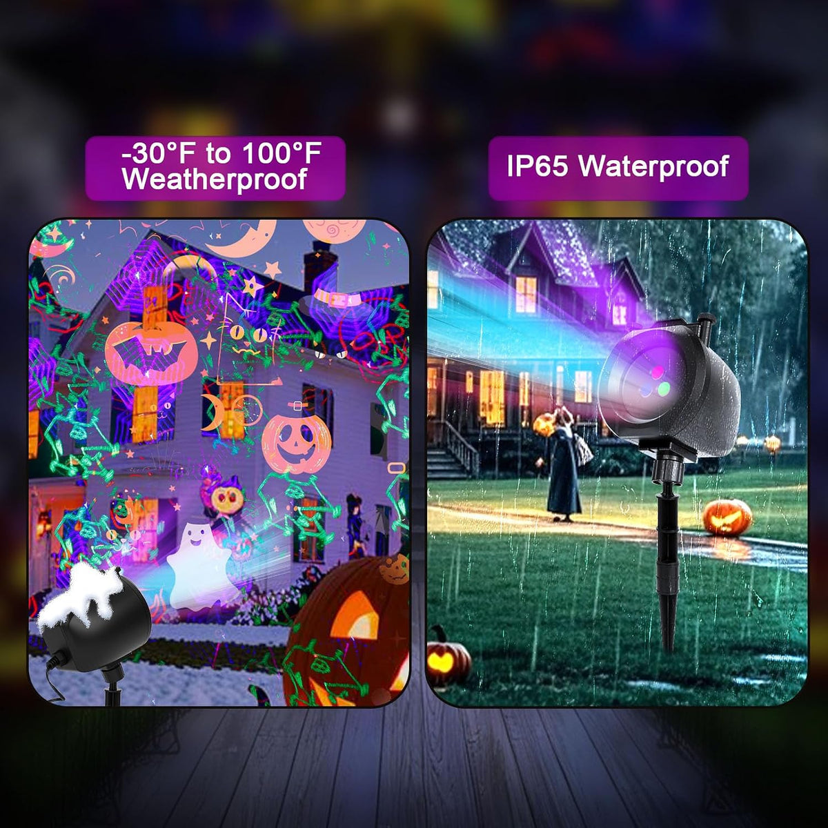 Halloween Projector Laser Lights Outdoor, Muli Color Projection Lights with R...