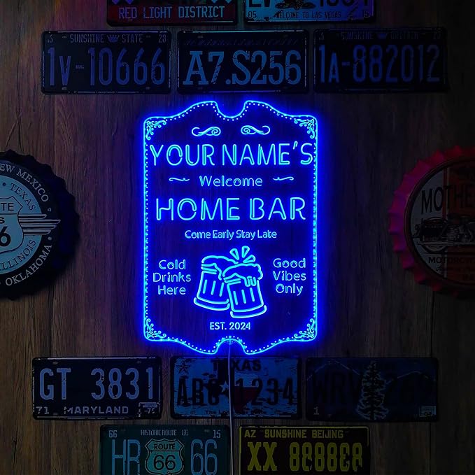ADVPRO Personalized Your Name Home Bar RGB Dynamic Glam LED Sign - Cut-to-Edge Shape - Smart 3D Decoration - Multicolor Signage st06s64-fnd-p11a-tm-c