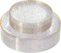 rubtlamp 60pcs clear plastic plates,clear disposable plates with, main product view