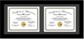 Creative Picture Frames 8X18Bk-B Black Horizontal Double Diploma Frame With 2 Opening Black Matting | Holds 2-6X8-Inch Documents With Installed Wall Hanger
