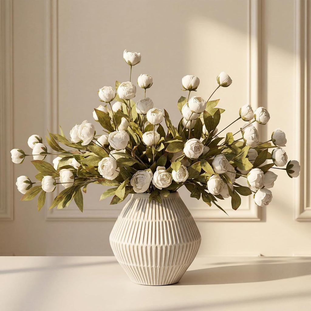 pinkpum 12 pcs faux silk peony artificial flowers, main product view
