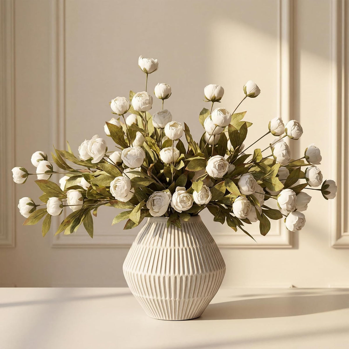 pinkpum 12 pcs faux silk peony artificial flowers, main product view
