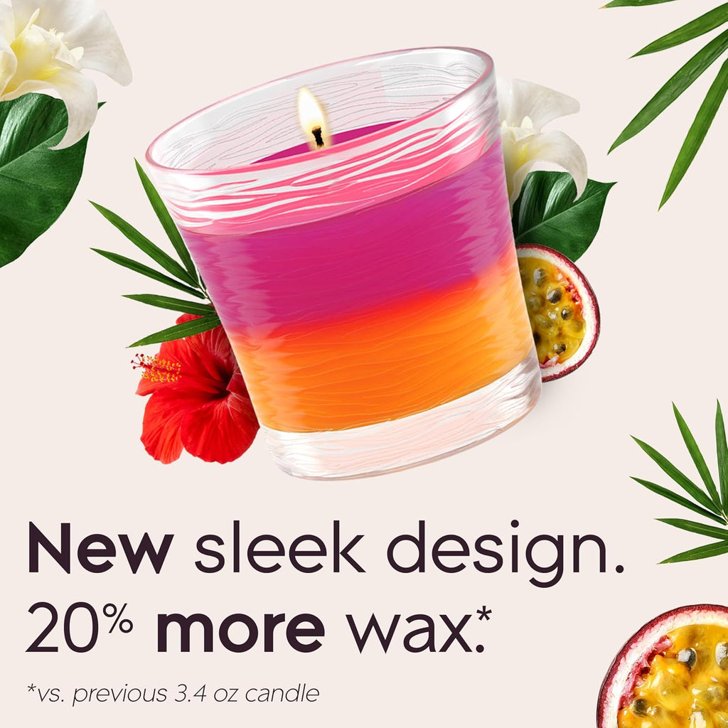 Glade 1-Wick 2in1 Scented Candle Jar, Hawaiian Breeze & Vanilla Passion Fruit, Air Freshener Infused with Essential Oils, 4.08 Oz, 3 Count