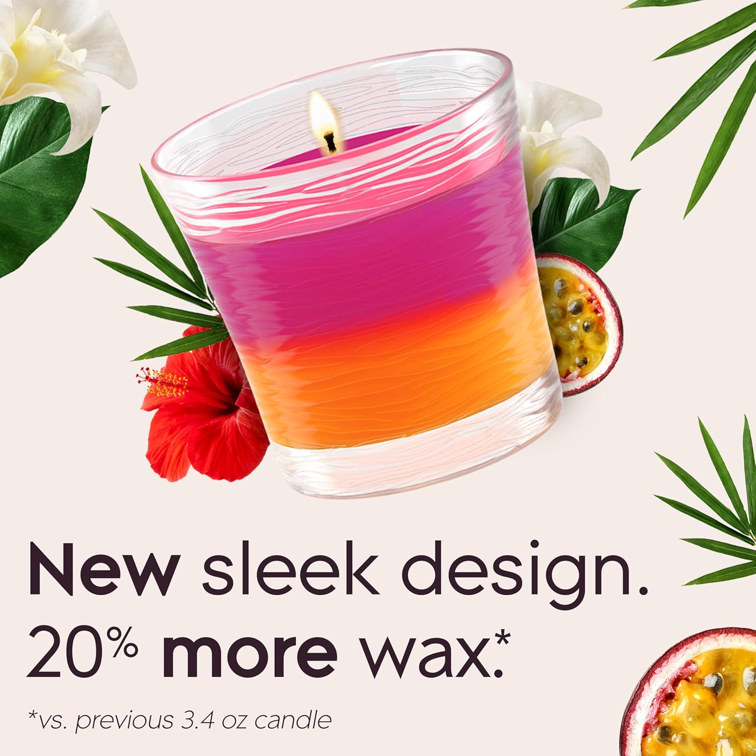 Glade 1-Wick 2in1 Scented Candle Jar, Hawaiian Breeze & Vanilla Passion Fruit, Air Freshener Infused with Essential Oils, 4.08 Oz, 3 Count