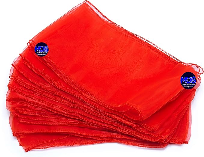 MDS Pack of 25 PCS Organza Chair Sashes Wider Dining Chair Bows Ribbon Tie Back for Wedding Party Birthday Bridal Shower Reception Event Banquet Home Chair Cover Decoration - Red