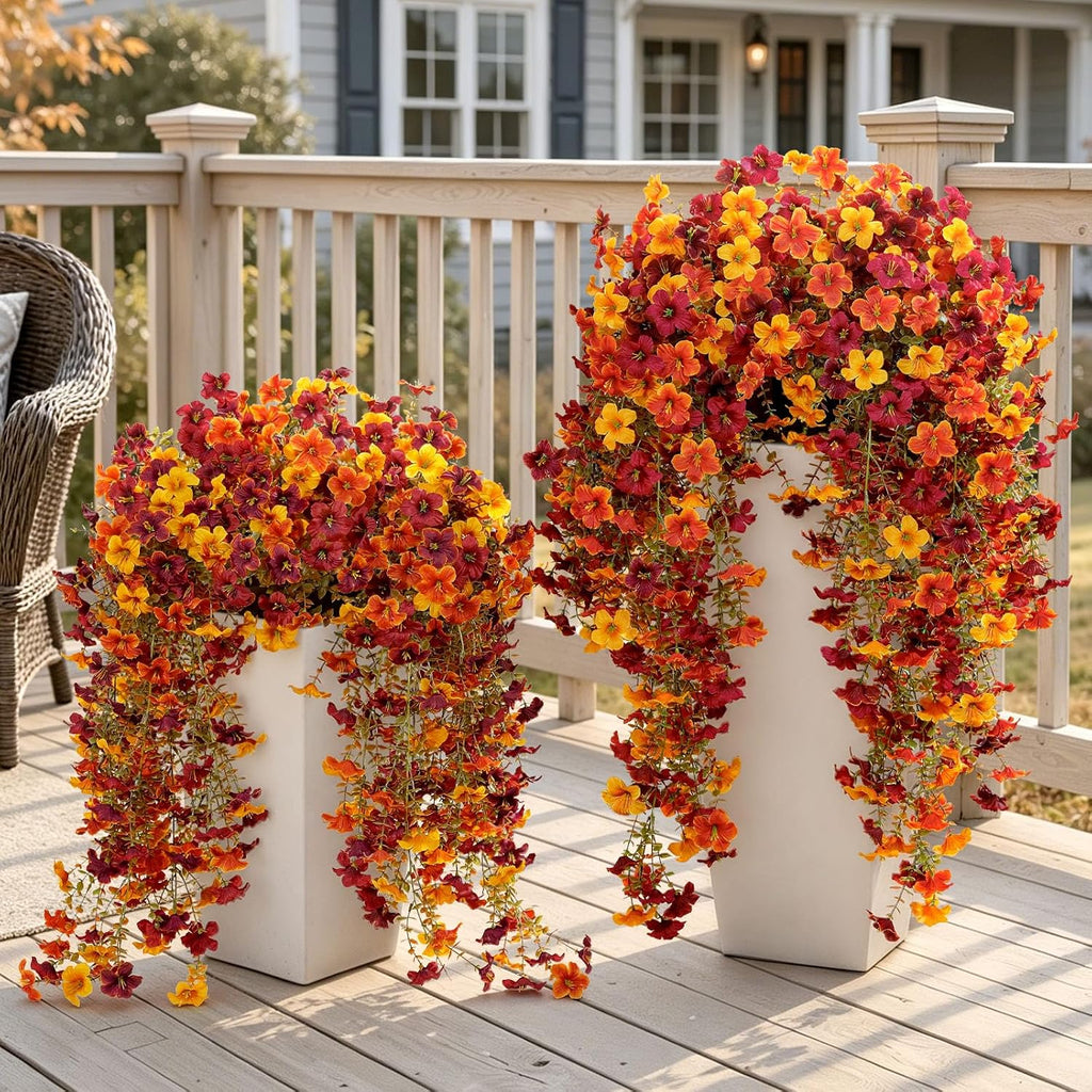 upgrade big artificial hanging fall flowers for outdoors shown in use