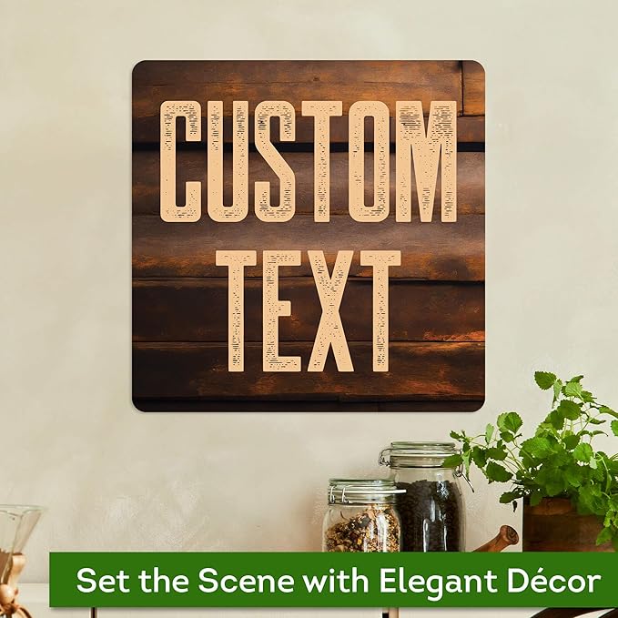 Custom Sign, Custom Street Sign, 11 Font Colors, 13 Font Styles, 4 Hole Options, 22 Sizes, 12x12 Inches, Rust Free DiBound, Fade Resistant, Made in USA by My Sign Center (Vintage Wood)
