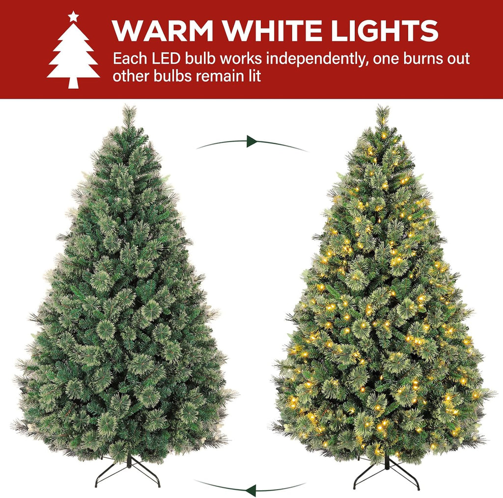 hykolity 6 ft prelit christmas tree with pine showing dimensions