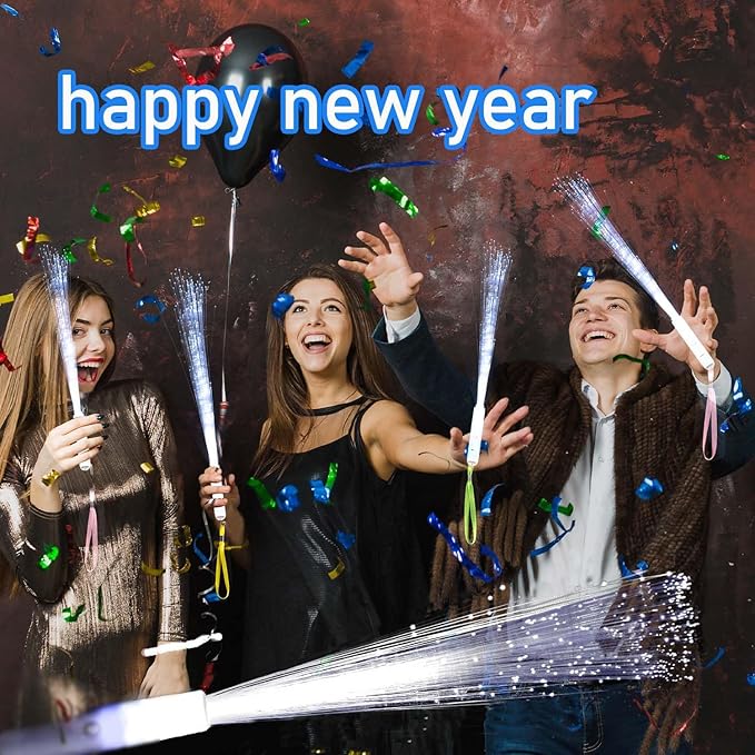 100Pcs White Fiber Optic Wands,3 Models Wedding Sparklers,Glow Sticks Light up Sticks Led Light Wands Fit Wedding Bridal Shower Birthday New Years Eve Party Supplies 2025
