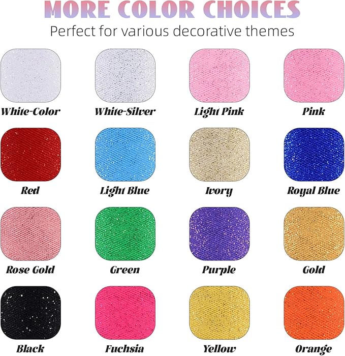 Glitter Tulle Rolls 6” by 50 Yards Sparkle Tulle Fabric Ribbon Sequin Tulle Netting Rolls for DIY Tutu Skirt Wedding Birthday Party Decoration (Red)