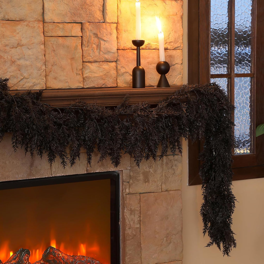 dingion 1 pack 9 ft halloween black artificial showing dimensions