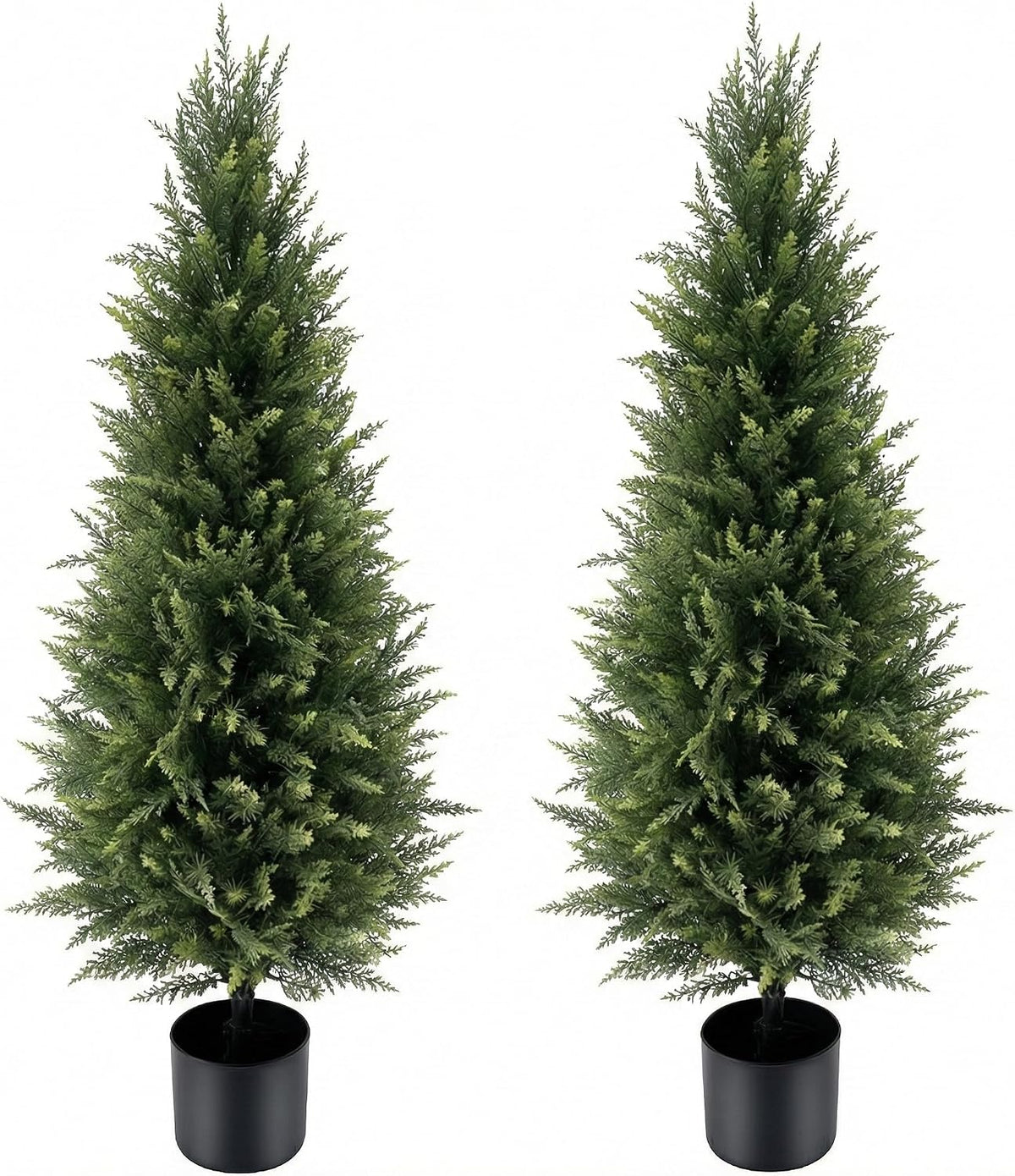 4ft artificial cedar topiary trees 2 pack, main product view