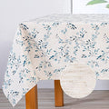 Mysky Home Rectangle Table Cloth 60x102 Inch - Spring Summer Floral Tablecloth, Waterproof Linen Fabric Oblong Table Cloth for Kitchen Dining Tablecloth for 4 Feet Table Blue, Small Blue Flower Design