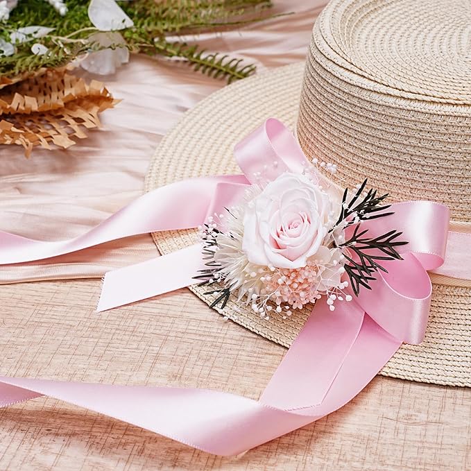 LaRibbons Pink Satin Ribbon 1 1/2 Inch 25 Yards Double Faced Light Pink Silk Ribbon for Flower Bouquet Crafts Gift Wrapping Wedding Party Babyshower Decoration