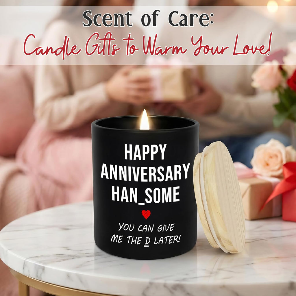 GAUDORA Funny Gifts for Him - Long Lasting Vanilla Lavender Scented Candle 10oz - 1 Year 10 Year 30th 50th Anniversary Wedding Gifts for Men Husband Him Boyfriend from Her Girlfriend Wife