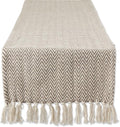 DII Woven Basic Tabletop Collection, Chevron Table Runner, 15x108, Dark Brown