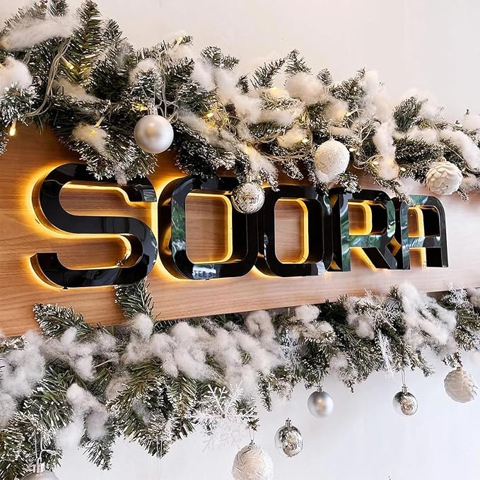 Custom Led Business Backlit Signage, Customizable 3d Laser Cut Metal Business Logo Sign For Wall, Personalized Illuminated Backlit Reverse Channel Sign For Company Office Salon Storefront Studio Cafe