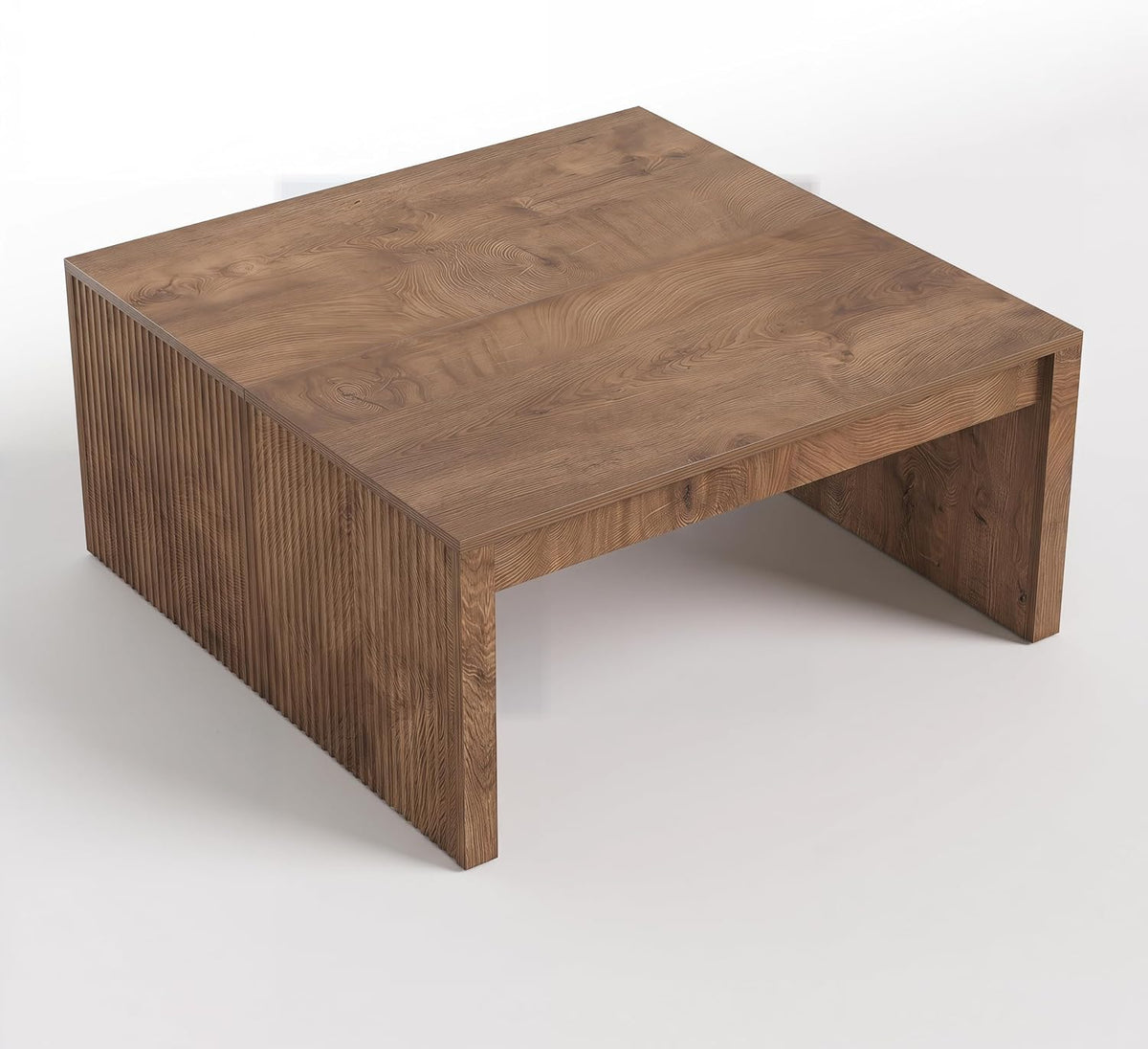 little tree 39.4" square fluted coffee table, mid-century, view 10