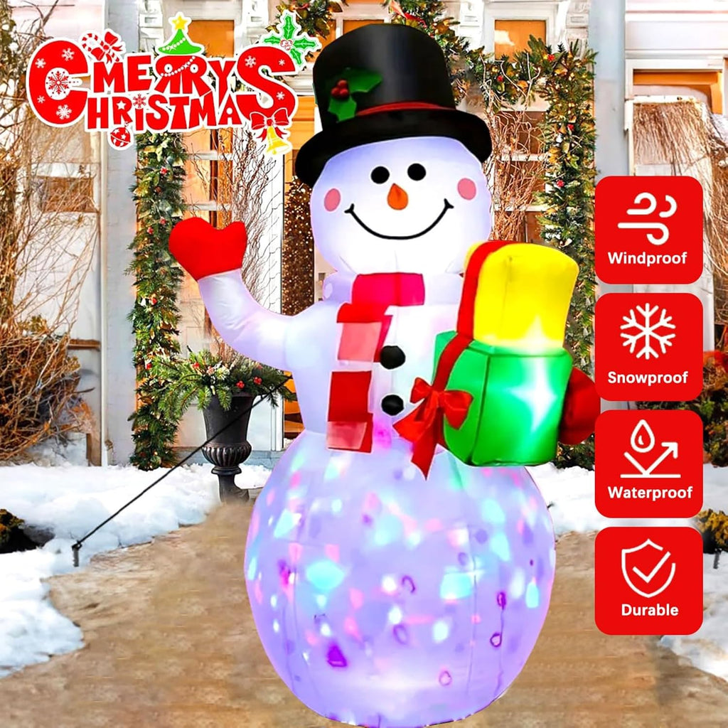 5 ft christmas inflatables snowman outdoor decorations, blow, side view