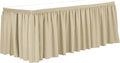 Ultimate Textile Pleat Polyester Fabric Table Skirt - Machine Washable Flame Resistant with Clips for Events, Weddings & Trade Shows, Cut & Sewn in Paterson, NJ - Tan, 7' Shirred Pleat