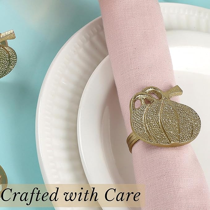 Set of 12 Decorative Metal Napkin Rings - Antique Copper Pineapple Lightweight Napkin Rings - Table Accents for Elegant Dining, Weddings & Everyday Celebrations (Gold)- ALPHA Living HOME