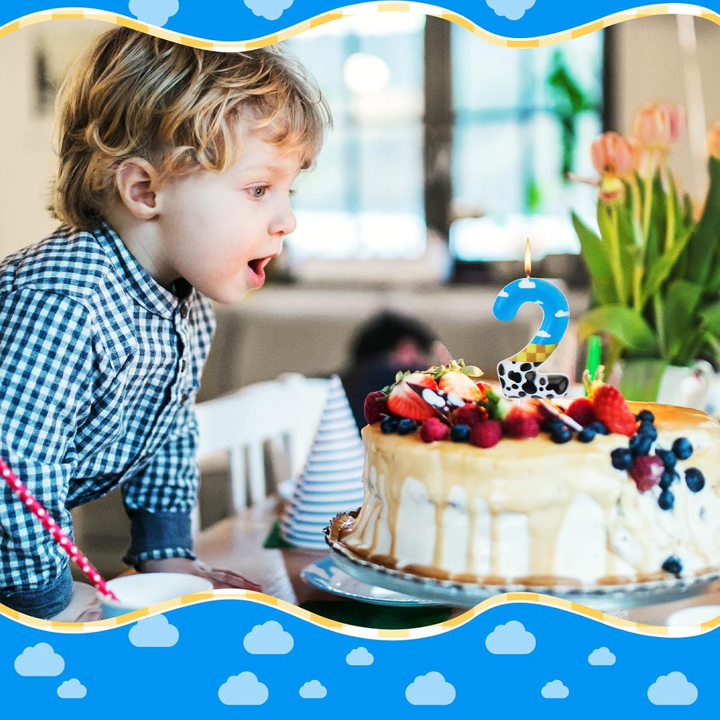 Threlaco Toy Inspire Game Birthday Number Candle for Kids Toy Cartoon Cake Topper Decorations Cartoon Party Supplies for Boy Girl Birthday Celebrations(Number 2)