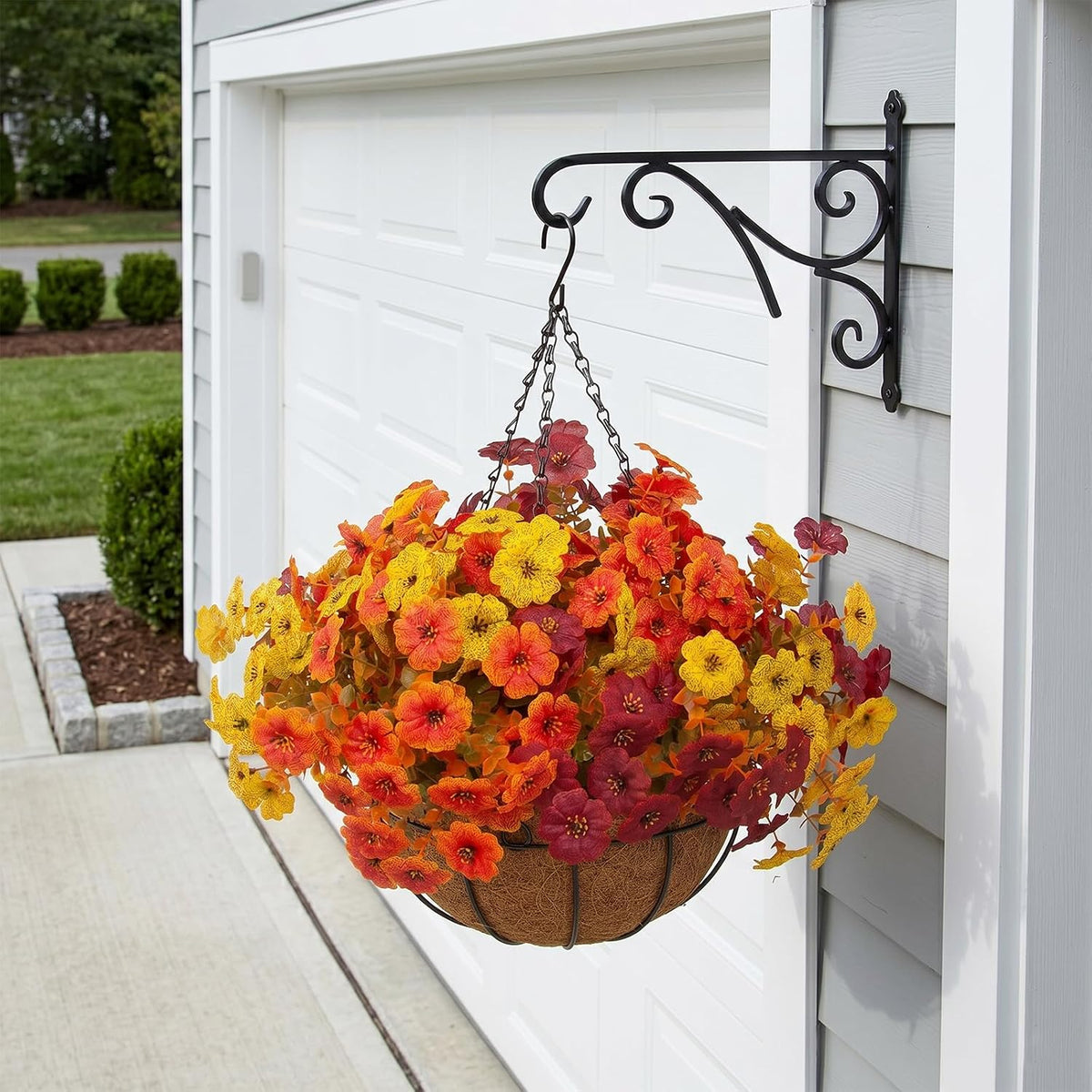 hananona 2 set artificial outdoor fall flowers with, front angle view