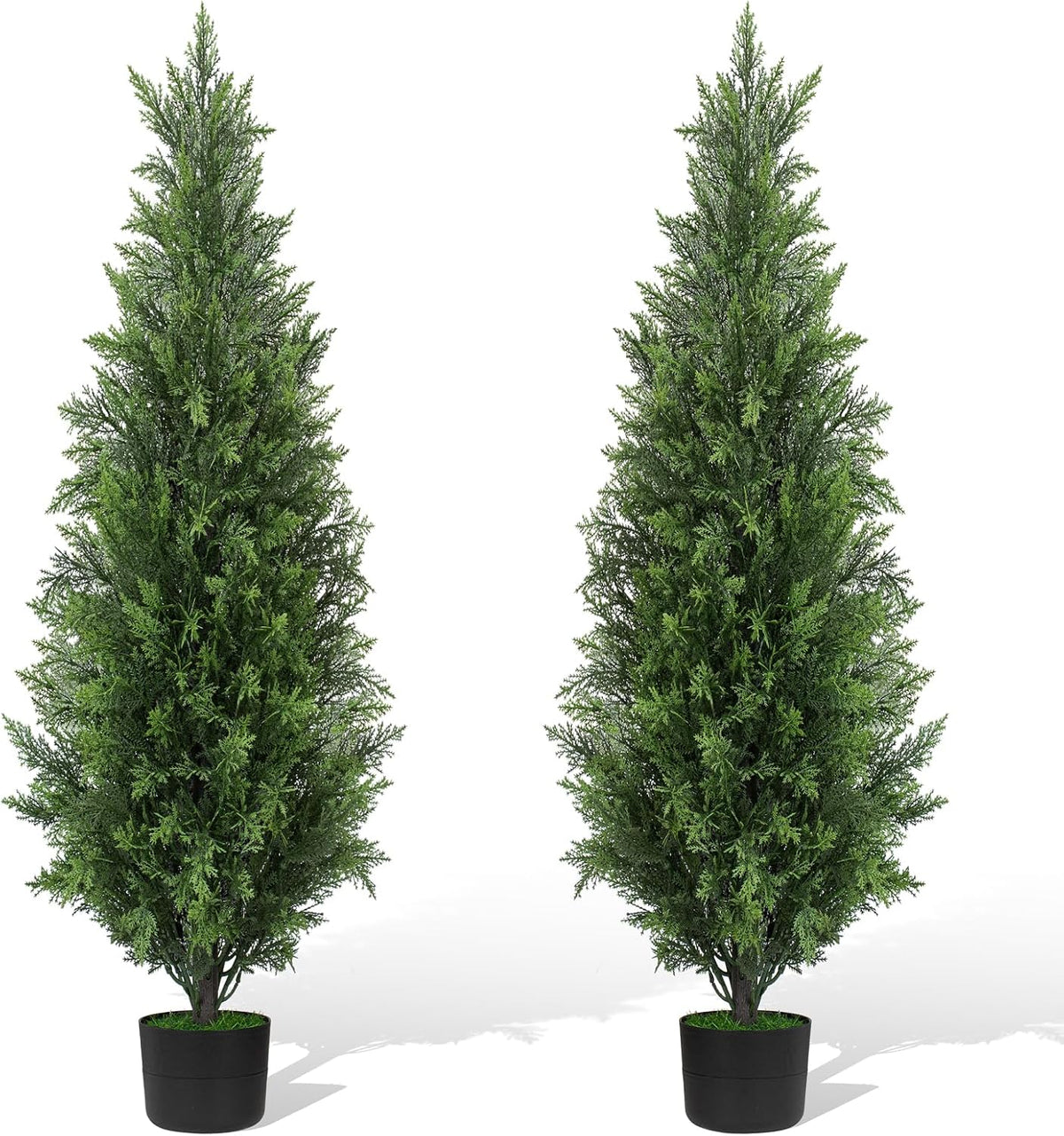 chillchard 2pack 4ft artificial cedar tree, uv resistant, main product view