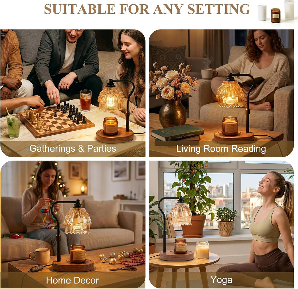 Candle Warmer Lamp with Timer and Wireless Remote Control, Dimmable Candle Warmer for Jar Candles, Height Adjustable Wax Melts Warmer, Mothers Day Birthday Gift for Women, House Warming New Home Decor