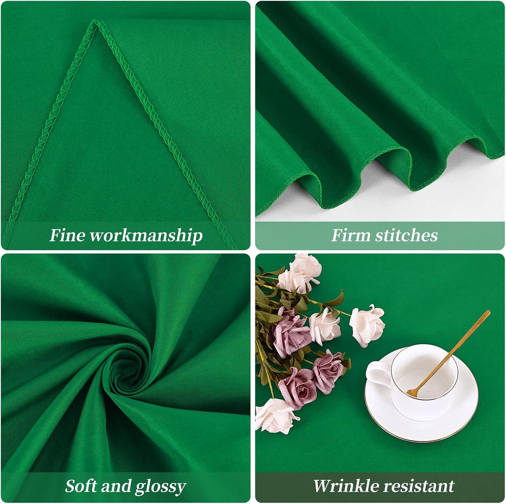 12 packs 120 inch green round polyester tablecloths showing dimensions