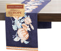 Maison d' Hermine Table Runner 100% Cotton Double Layer Table Runners 108 inches Long for Thanksgiving Christmas Decorations Home Kitchen Dining Party Wedding (Pumpkin Blues, 14.5" x 108")