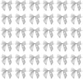 Bright Creations 36-Pack Mini Organza Twist Tie Bows - 4x3 Inch Silver Organza - Premade for Treat Bags & Gift Wrapping - Metallic Treat Bag & Craft Bows