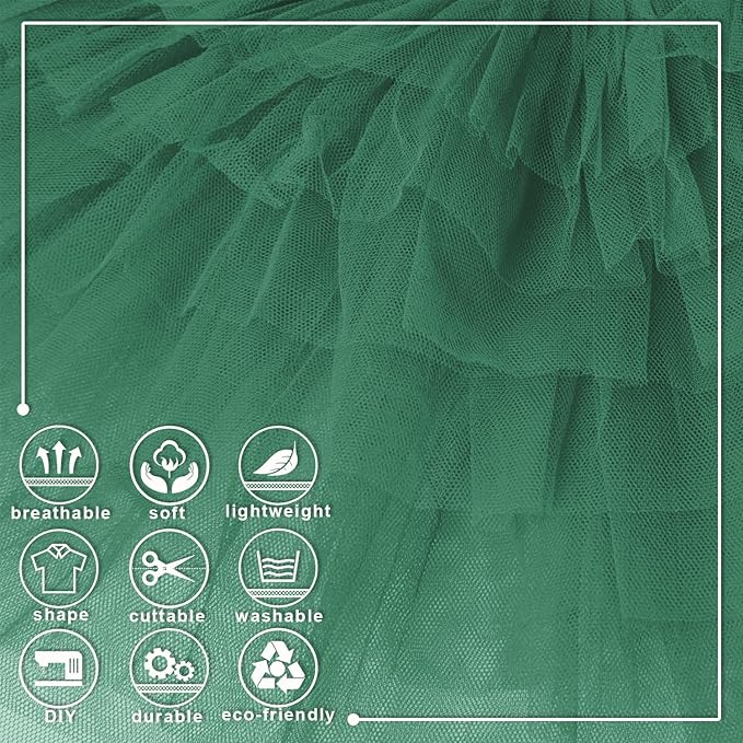Hunter Green Tulle Fabric Roll 6 Inch X 300 FT (100 Yards) Matte Tulle Ribbon Netting Mesh Spool for DIY Tutu Skirt Wedding Bow Gift Wrapping Baby Shower Christmas Party Halloween Decorations