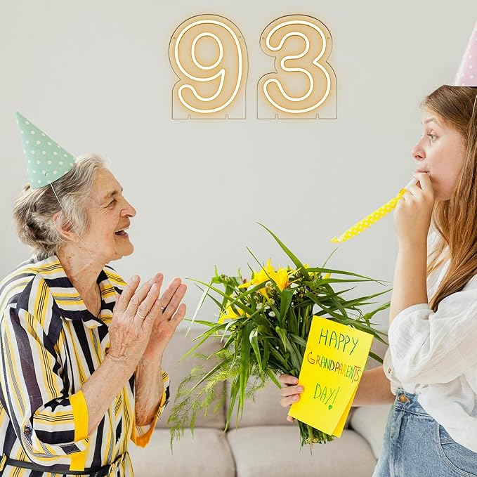 Number 9 LED Neon Sign Backdrop Birthday Party Decoration, 11.3" Height Warm White Marquee Numbers Nine Light Up Sign for Wedding Anniversary Window Wall Table, Indoor Battery Operated or USB
