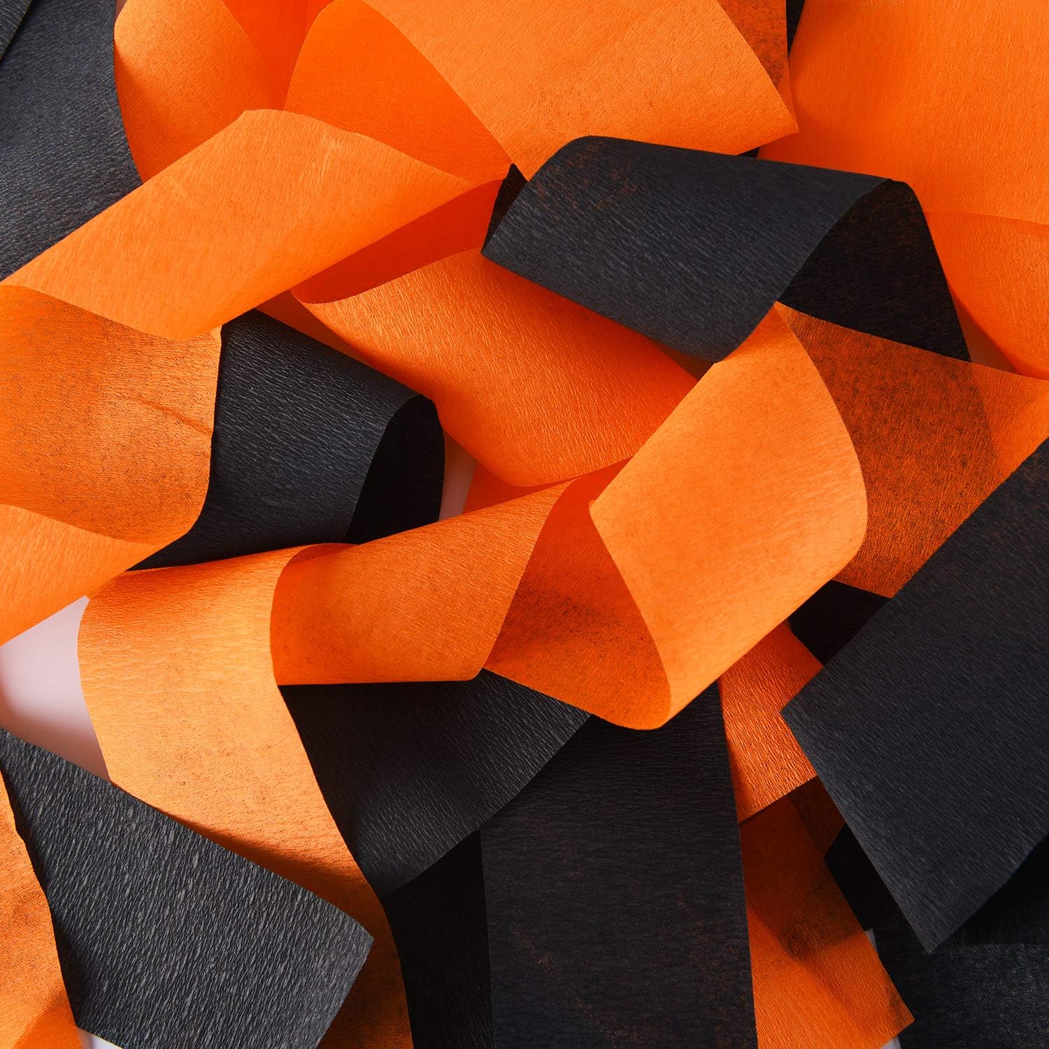 984 Feet Totally Halloween Crepe Paper Streamers Black and Orange Crepe Paper Roll for Halloween Party Decorations, 12 Rolls
