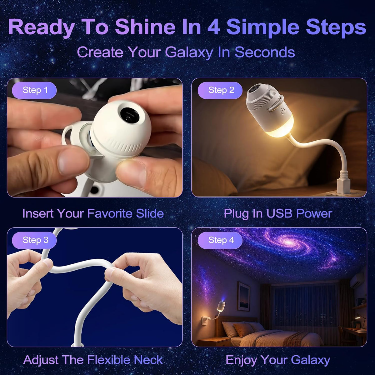 Galaxy Projector Night Light, Ocean Projector LED Lights for Bedroom